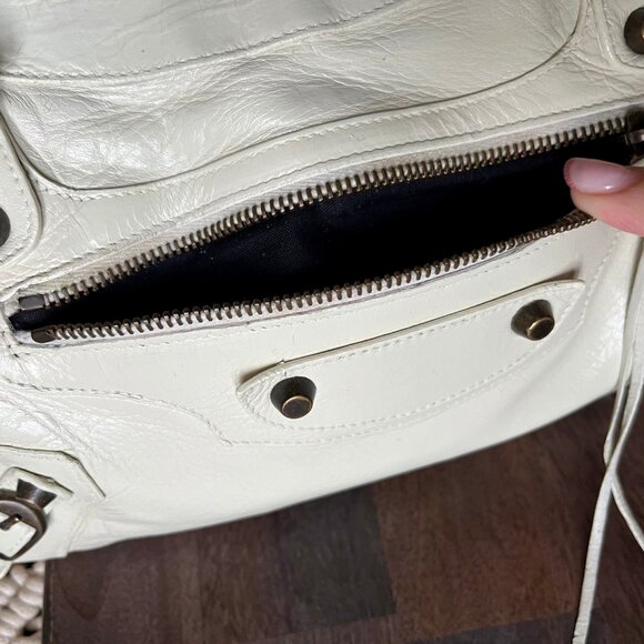 Authentic BALENCIAGA The First Hand Bag Ivory Leather 2005 Awesome - Picture 8 of 16